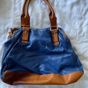 Made in Italy, Tuscan leather Blue & Brown purse/bag.